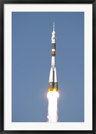 Framed Soyuz TMA-12 Spacecraft Lifts Off into a Cloudless Sky Print