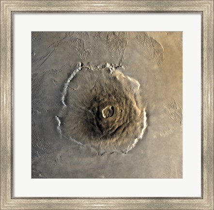 Framed Largest Known Volcano in the Solar System, Olympus Mons Print