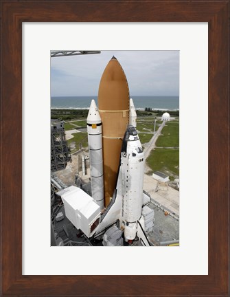 Framed Space shuttle Atlantis Sits on the Top of Launch Pad 39A at Kennedy Space Center Print