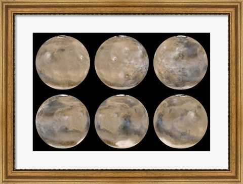 Framed Mid-Northern Summer/Southern Winter on Mars Print