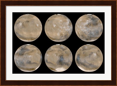 Framed Mid-Northern Summer/Southern Winter on Mars Print