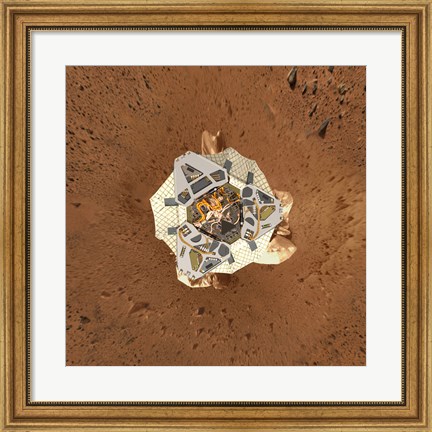 Framed Spirit&#39;s Lander at Gusev Crater from an Overhead View Print