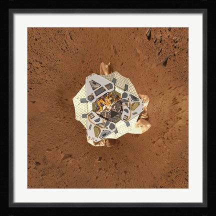 Framed Spirit's Lander at Gusev Crater from an Overhead View Print