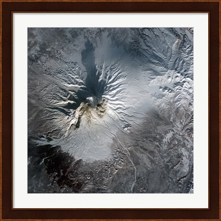 Framed Shiveluch Volcano in Russia Print