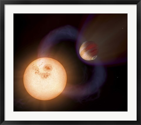 Framed Artist&#39;s Impression of a Unique Type of Exoplanet Print