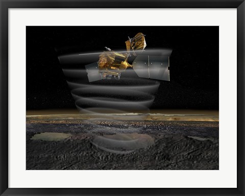 Framed Mars Reconnaissance Orbiter&#39;s Radar at Work Print