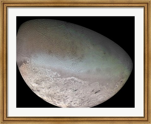 Framed Triton, the Largest Moon of planet Neptune Print