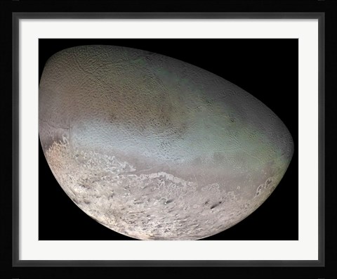 Framed Triton, the Largest Moon of planet Neptune Print