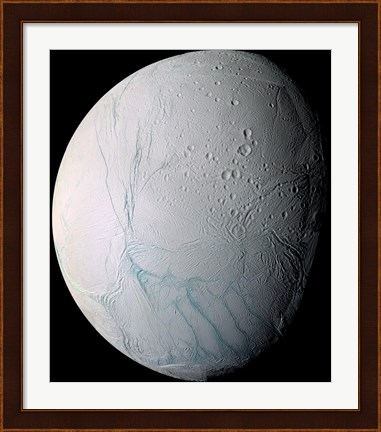 Framed Saturn&#39;s Moon Enceladus Print