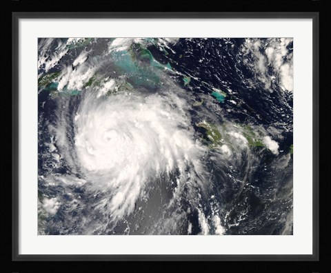 Framed Hurricane Gustav over Jamaica Print