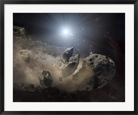 Framed White Dwarf Star Surrounded by a Disintegrating Asteroid Print