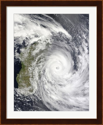 Framed Tropical Cyclone Gael off Madagascar Print