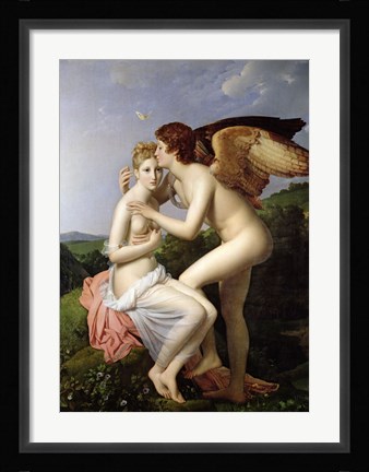 Framed Psyche Receiving the First Kiss of Cupid, 1798 Print
