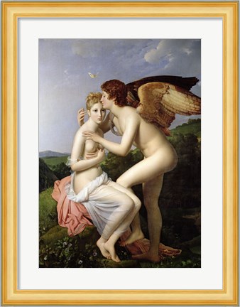 Framed Psyche Receiving the First Kiss of Cupid, 1798 Print