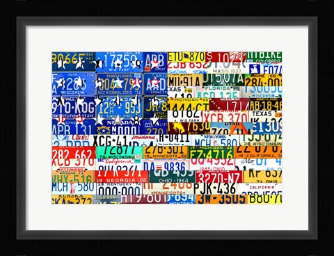 Framed Scrap Flag Print