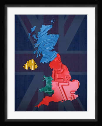 Framed UK Map Print