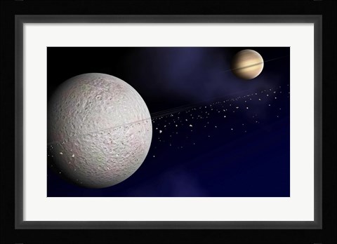 Framed Ring of Debris that May Orbit Saturn's Second-Largest Moon, Rhea Print