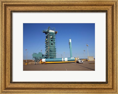 Framed Delta II First Stage for the OSTM/Jason-2 Spacecraft Arrives Print