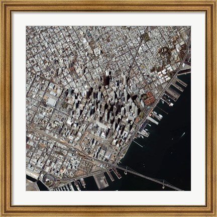 Framed Oblique-Angle view of San Francisco&#39;s Financial District Print