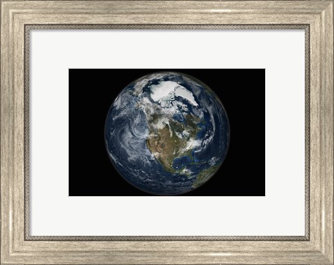 Framed Full Earth showing North America Print