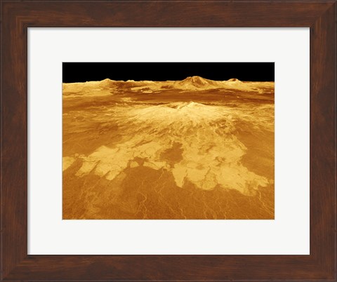 Framed 3D Perspective View of Sapas Mons on Venus Print