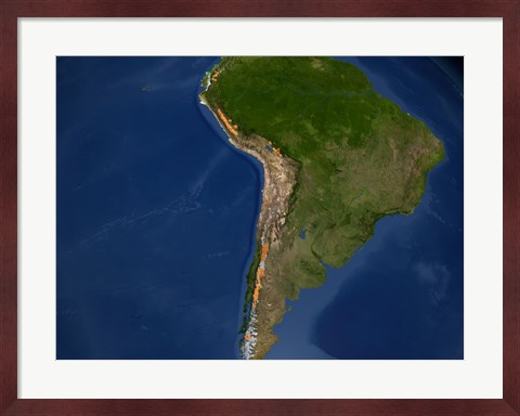 Framed Glaciers in Regions of South America Print