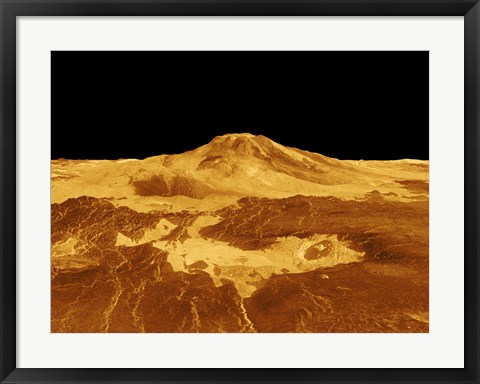 Framed 3D Perspective View of Maat Mons on Venus Print