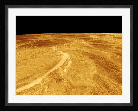 Framed 3D Perspective View of Latona Vorona and Dali Chasma on Venus Print