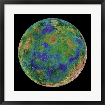 Framed Venus Centered on the South Pole Print