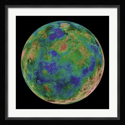 Framed Venus Centered on the South Pole Print