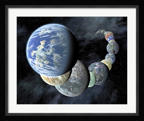 Framed Rocky, Terrestrial Worlds Print