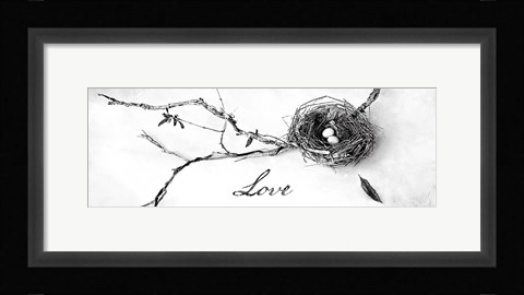 Framed Nest and Branch II Love Print