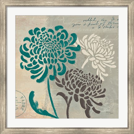 Framed Chrysanthemums I Print