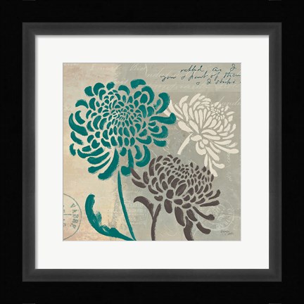 Framed Chrysanthemums I Print