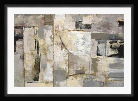 Framed Walking Down the Street Neutral Crop Print