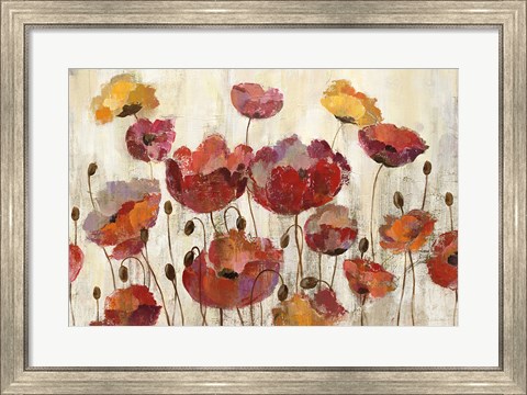 Framed Poppies in the Rain Print