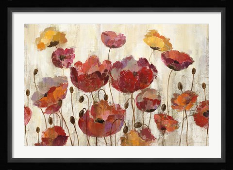 Framed Poppies in the Rain Print