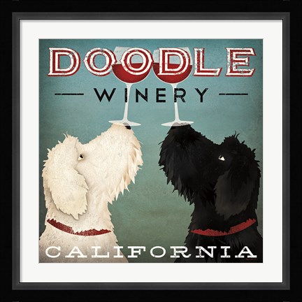 Framed Doodle Wine Print