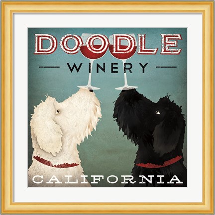 Framed Doodle Wine Print