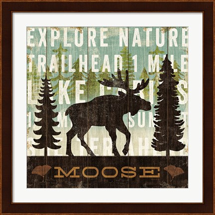 Framed Simple Living Moose Print