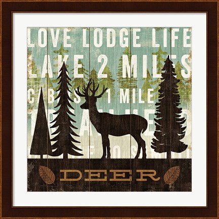Framed Simple Living Deer Print