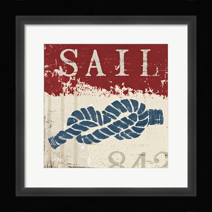 Framed Nautical III Red Print