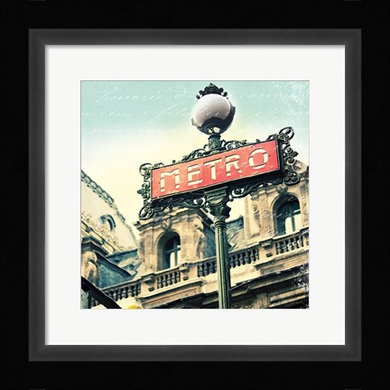 Framed Paris Metro Letter Print