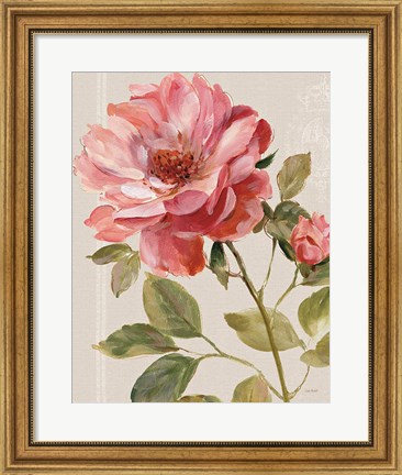 Framed Harmonious Rose Linen Print