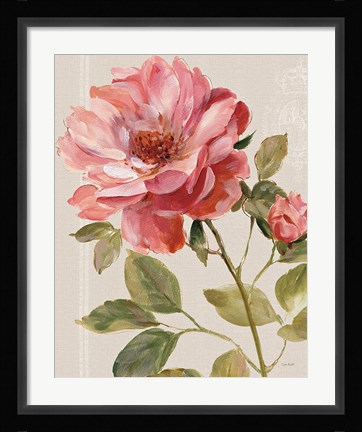 Framed Harmonious Rose Linen Print