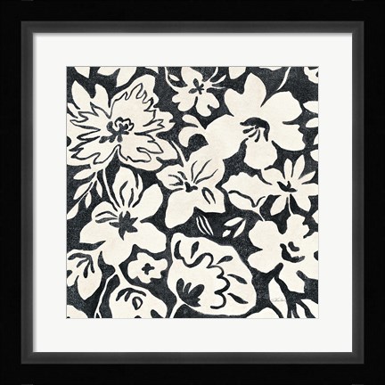 Framed Chalkboard Floral II Print
