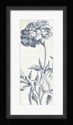 Framed Eden III  Indigo and White Print