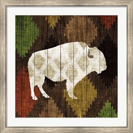 Framed Southwest Lodge - Buffalo Print