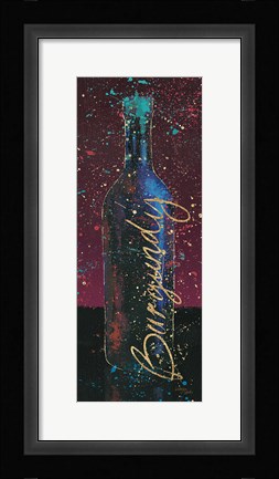 Framed Wine Splash Dark V Print