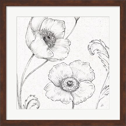 Framed Blossom Sketches I Print